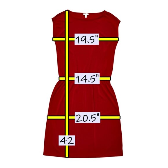 Talbots Petites Knit Dress MED PETITE Burgundy Stretch Elastic Waist Blouson - Picture 7 of 7